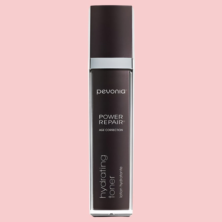 Refreshing Pevonia Hydrating Toner, alcohol-free with Hyaluronic Acid, Marine Collagen, and Marine Elastin. Balances pH, removes tap water impurities, and preps skin for optimal absorption. 4 fl oz.