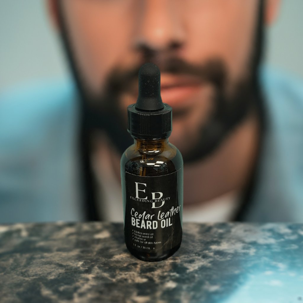 Men's Cedar Leather Beard Oil - Xceeding Beauty