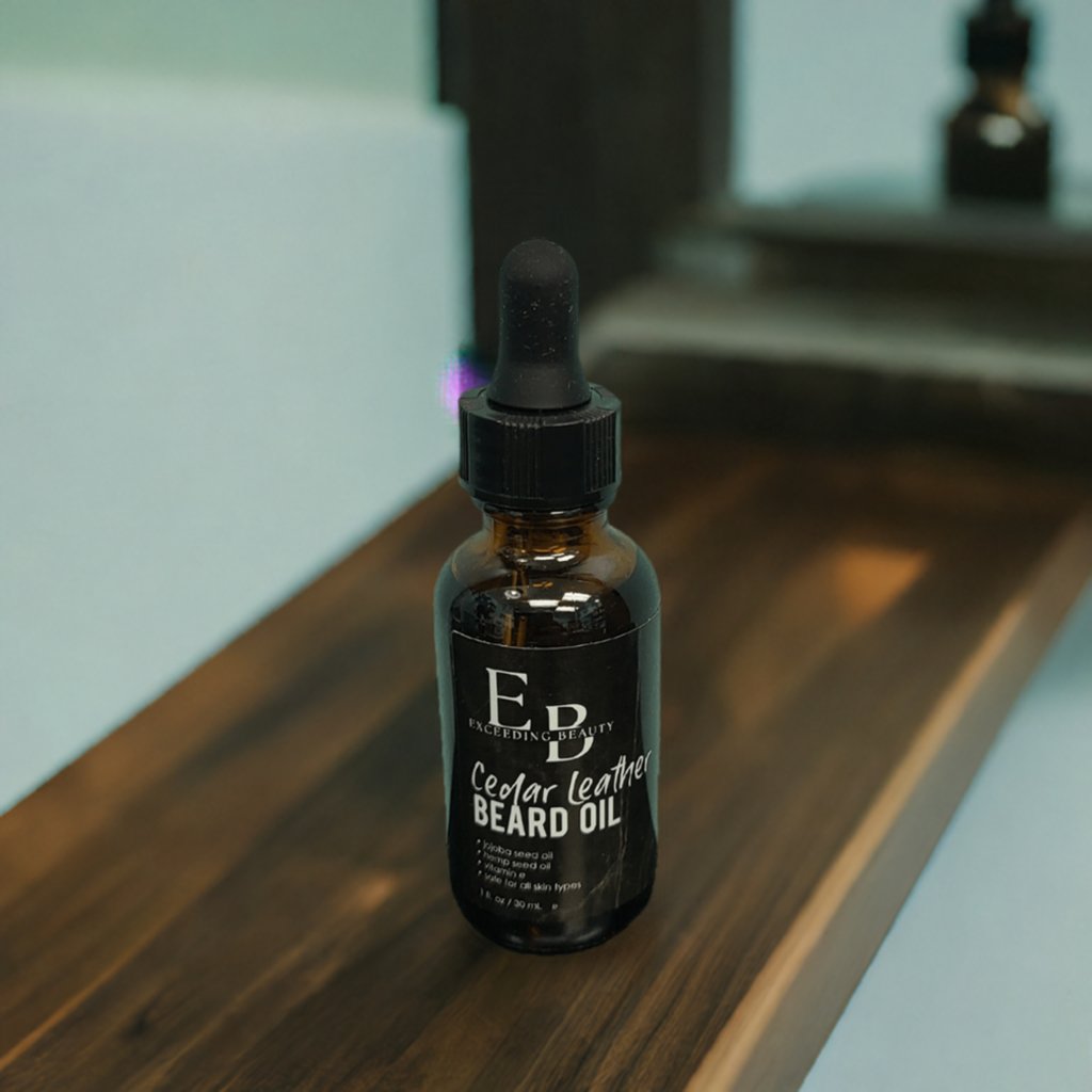 Men's Cedar Leather Beard Oil - Xceeding Beauty